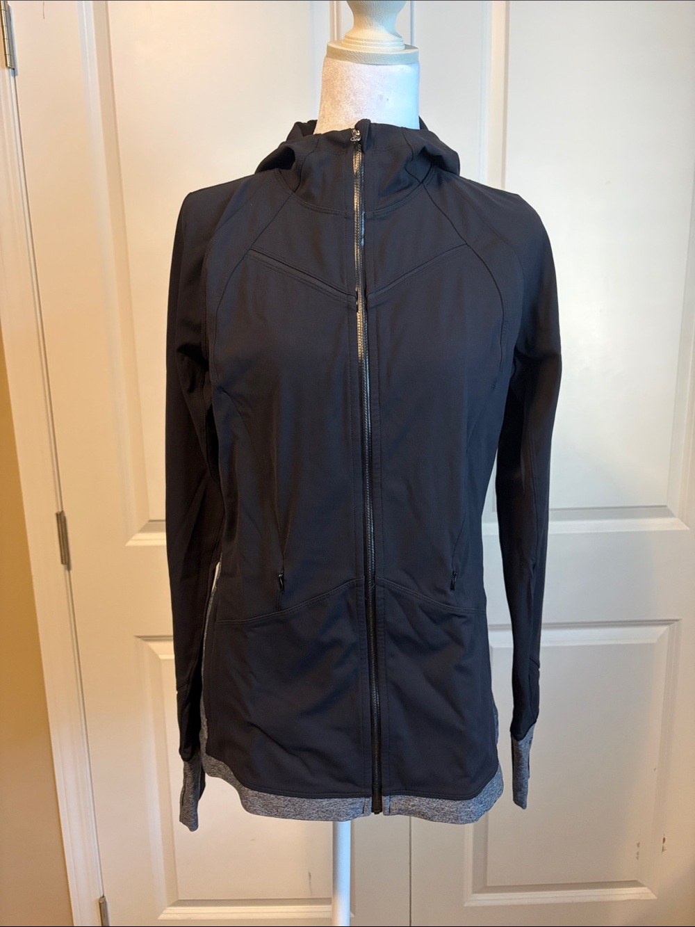 lululemon athletica Black Hooded Utility Jacket with Thumbholes